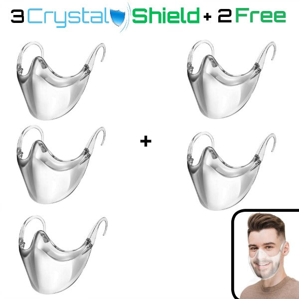 3 CrystalShield - Protective Transparent Mask (Buy 3, Get 2 FREE!)
