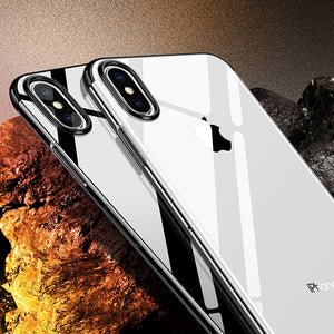 Crystal X - Ultra Premium Frame Color Case Cover for iPhoneX Elastic Black