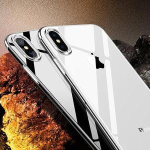 Crystal X - Ultra Premium Frame Color Case Cover for iPhoneX Elastic Silver