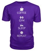 Coffee Gym Sleep Repeat - Premium Unisex T-Shirt