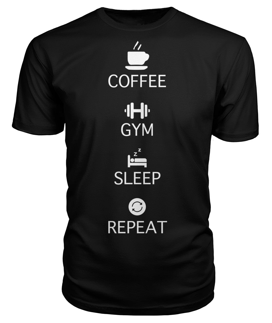 Coffee Gym Sleep Repeat - Premium Unisex T-Shirt