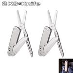 2 KS Knife - EDC Folding Pocket Knife and Scissors 2 in 1