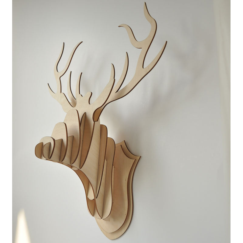 Einer — Wooden Veneer DIY Deer Head (Big Size)