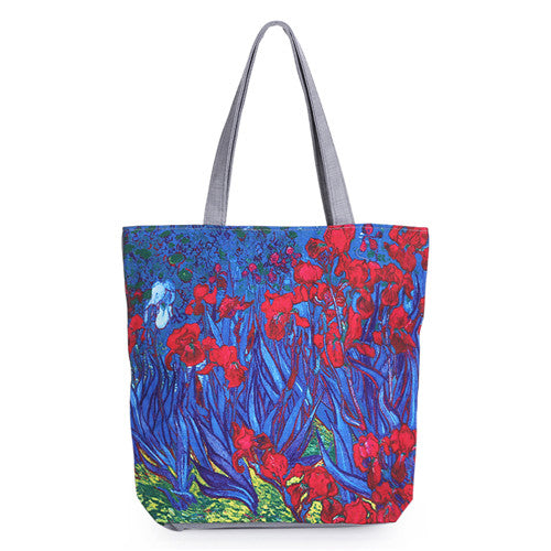 Faya — Light Floral Canvas Handbag