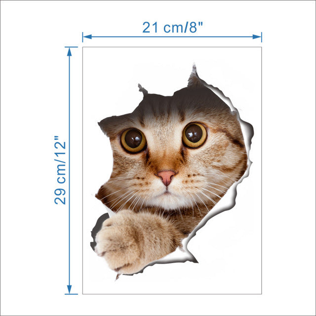Hey Cat - 3D Toilet Home Stickers