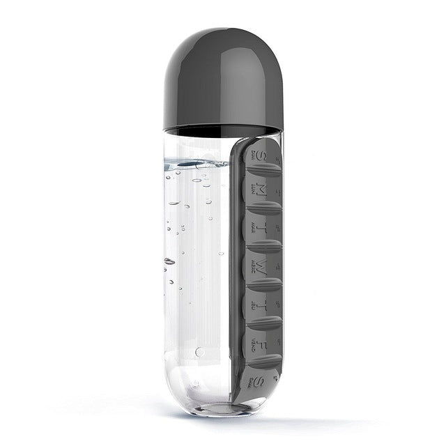 WaterBox —  Water Bottle With Pill Box Organizer