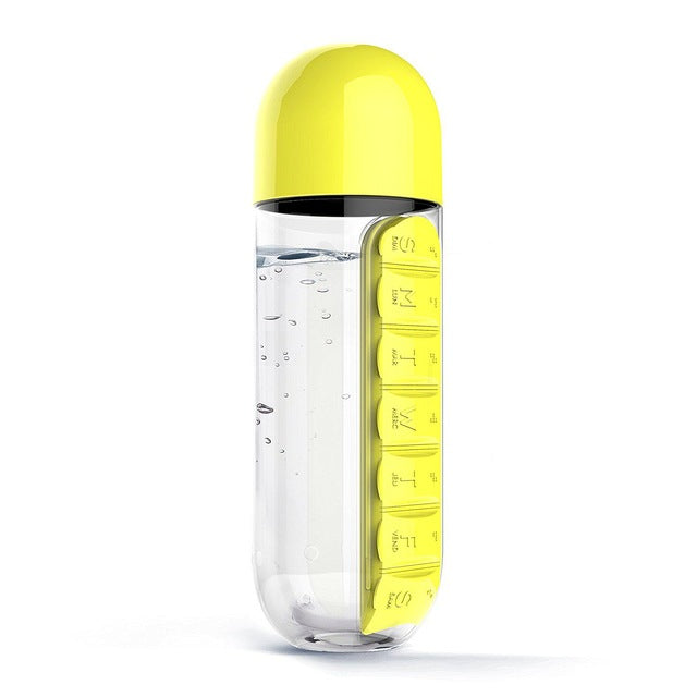 WaterBox —  Water Bottle With Pill Box Organizer