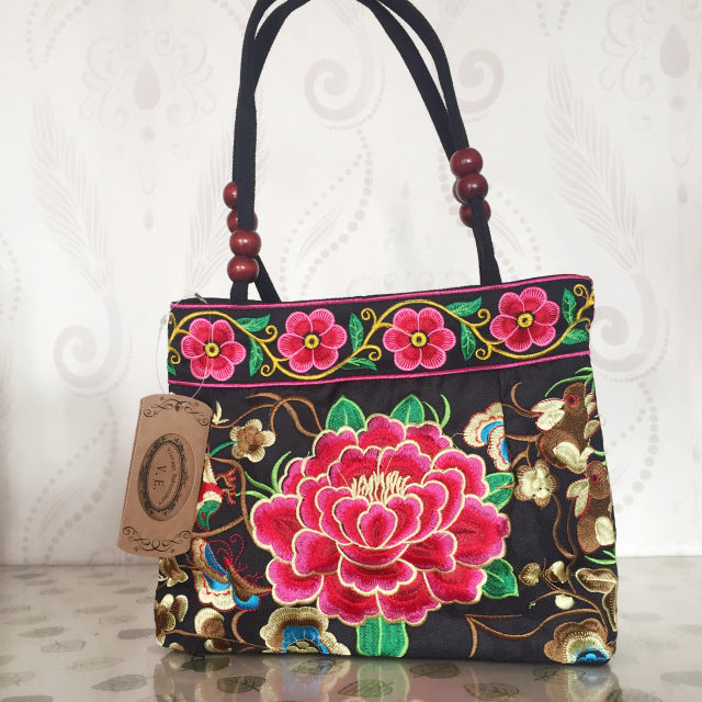Mybridge — Embroidery Flower Handbag