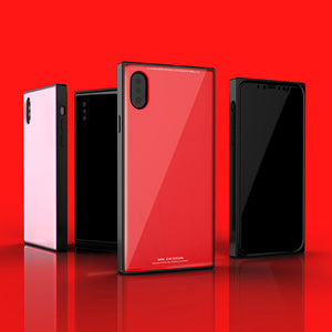 Square X — Luxury Fashion Square Tempered Glass Case For iPhone X